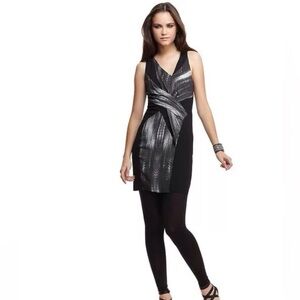 Helmut Lang grey white and black dress